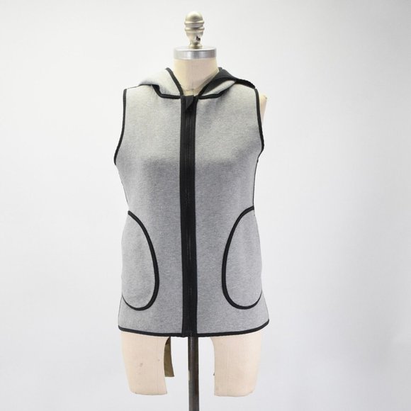 Lululemon Gray/Black Reversible Scuba Knit Hoodie Vest - Picture 1 of 7